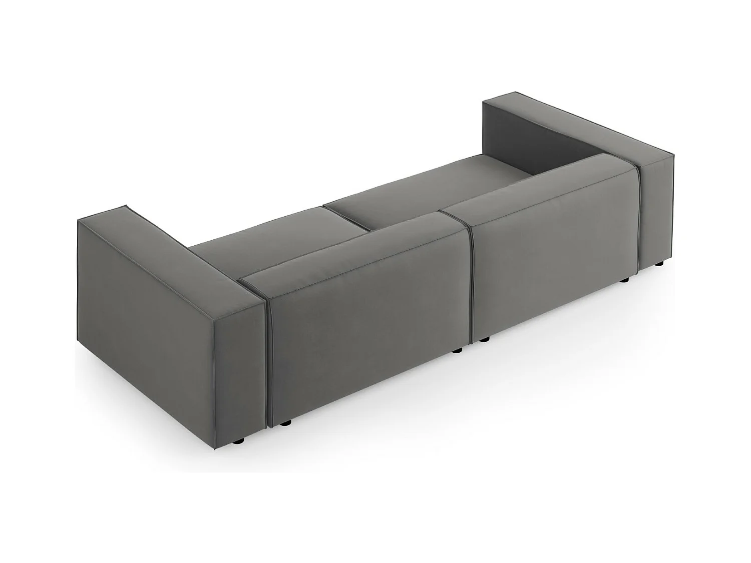 Cosmopolitan Design - Canapé "Arendal" 4 places en velours ciment - 244x102x70cm