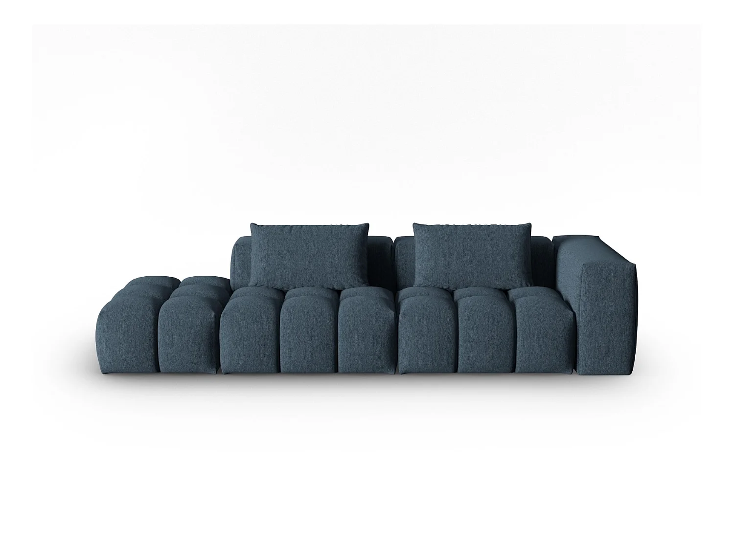 CXL by Christian Lacroix - Linker modulaire bank "Lorella" 3 zitplaatsen, Structurele stof, Donkerblauw - 265x85x70cm