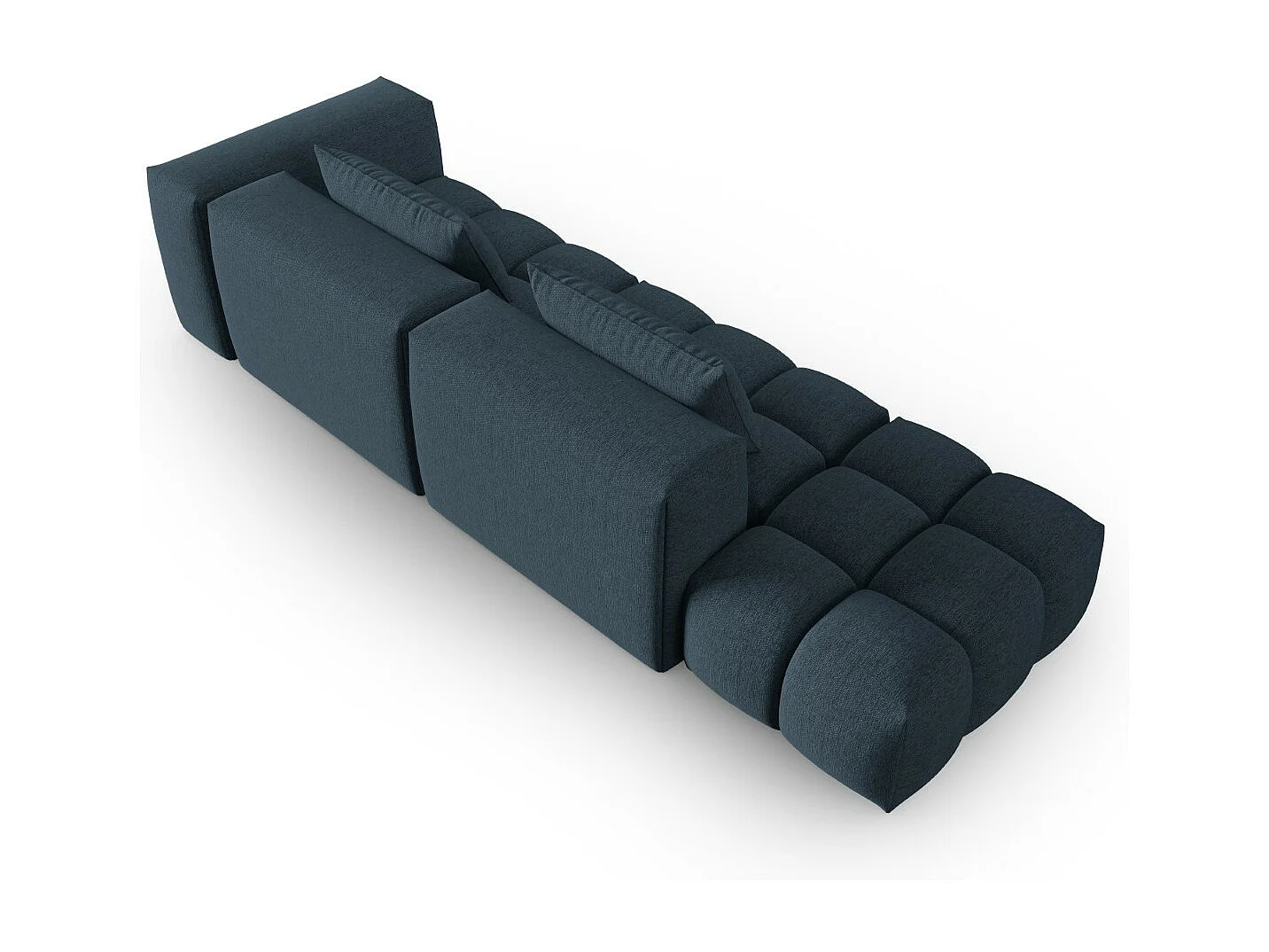 CXL by Christian Lacroix - Canapé modulable gauche "Lorella" 3 places en tissu structurel bleu foncé - 265x85x70cm