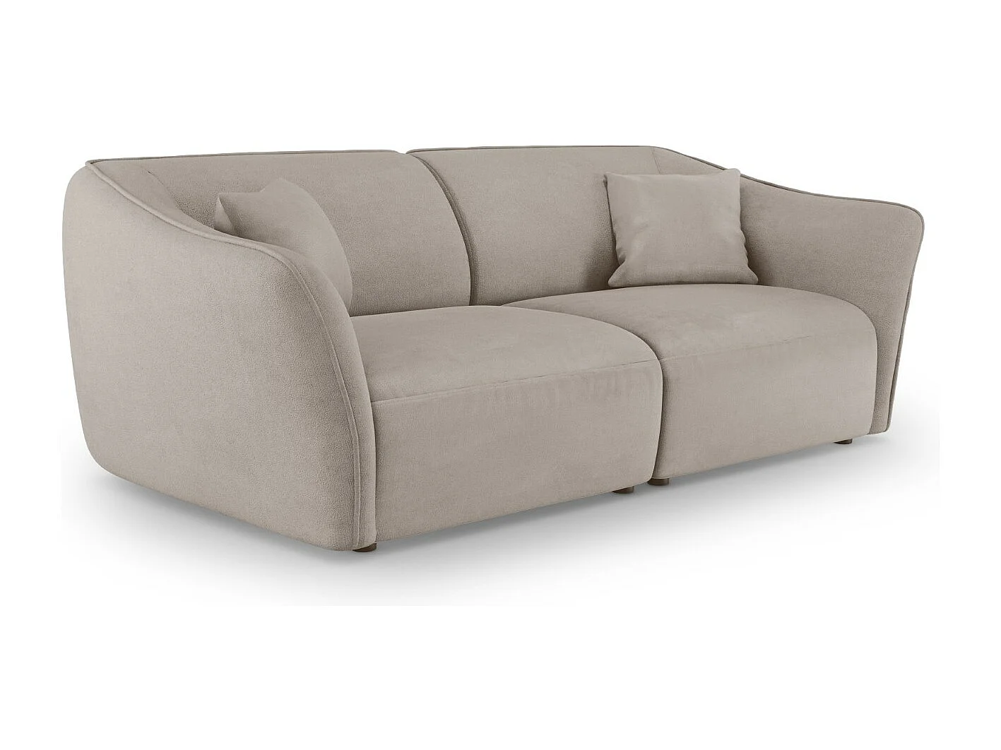 Cosmopolitan Design - Canapé modulable "Tokyo" 3 places en bouclé beige foncé - 206x102x79cm