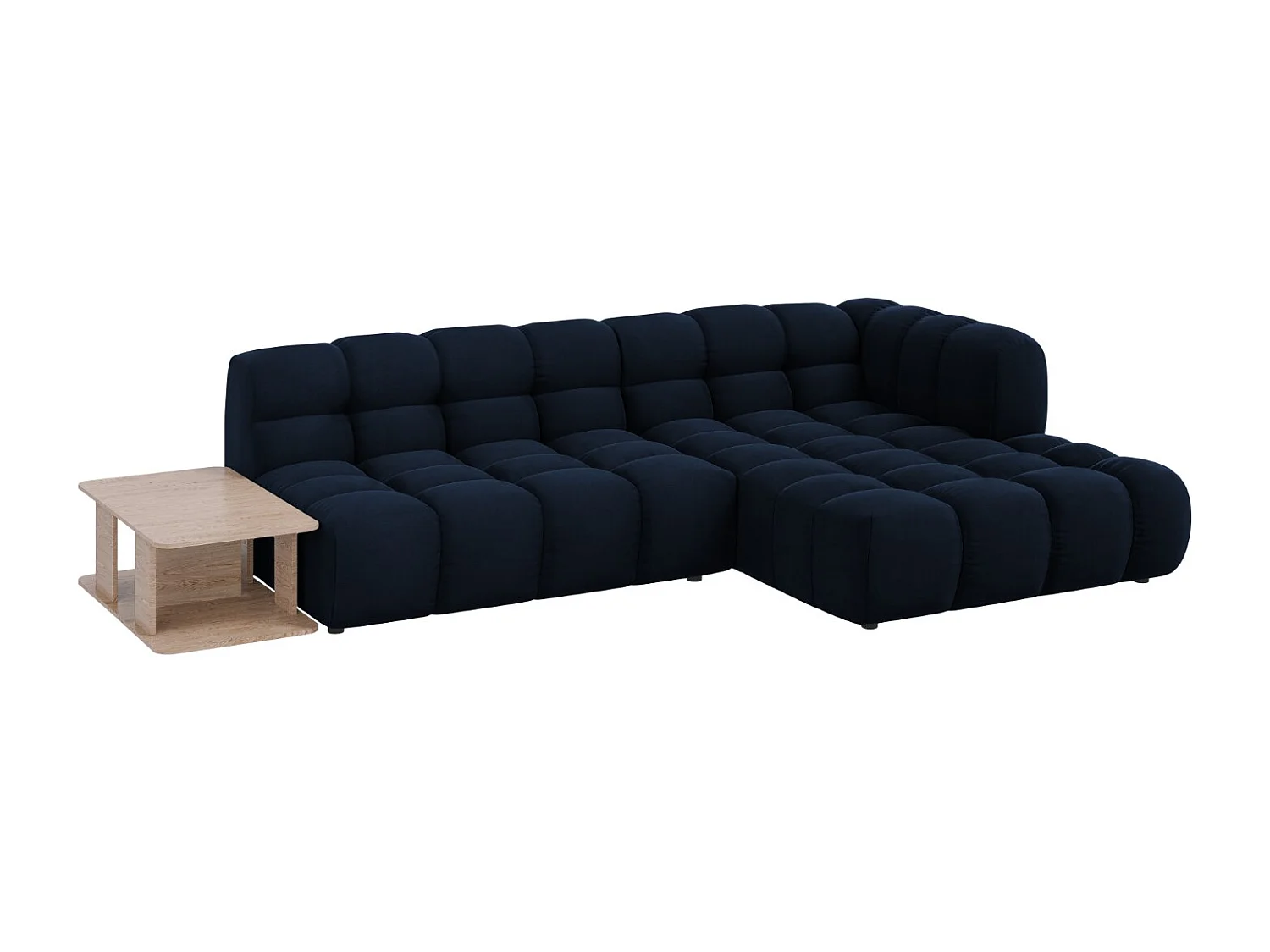 Cosmopolitan Design - 4-Sitzer modulares Ecksofa rechts "Sky" aus Samt königsblau - 297x162x75cm