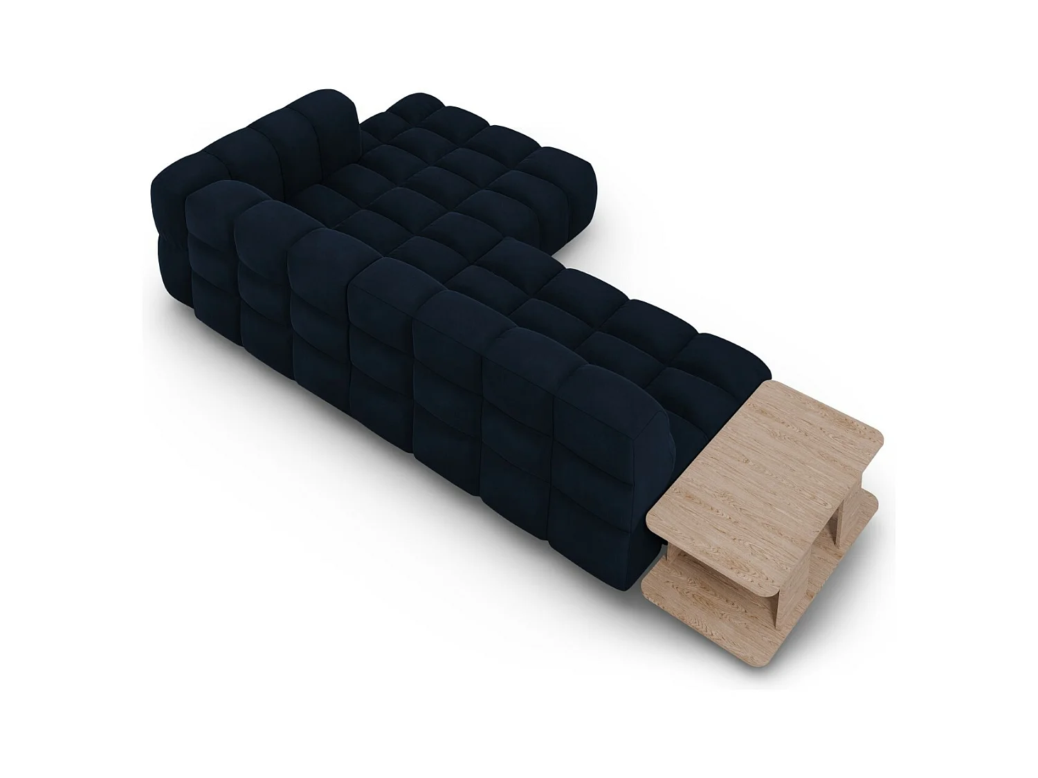 Cosmopolitan Design - 4-Sitzer modulares Ecksofa rechts "Sky" aus Samt königsblau - 297x162x75cm