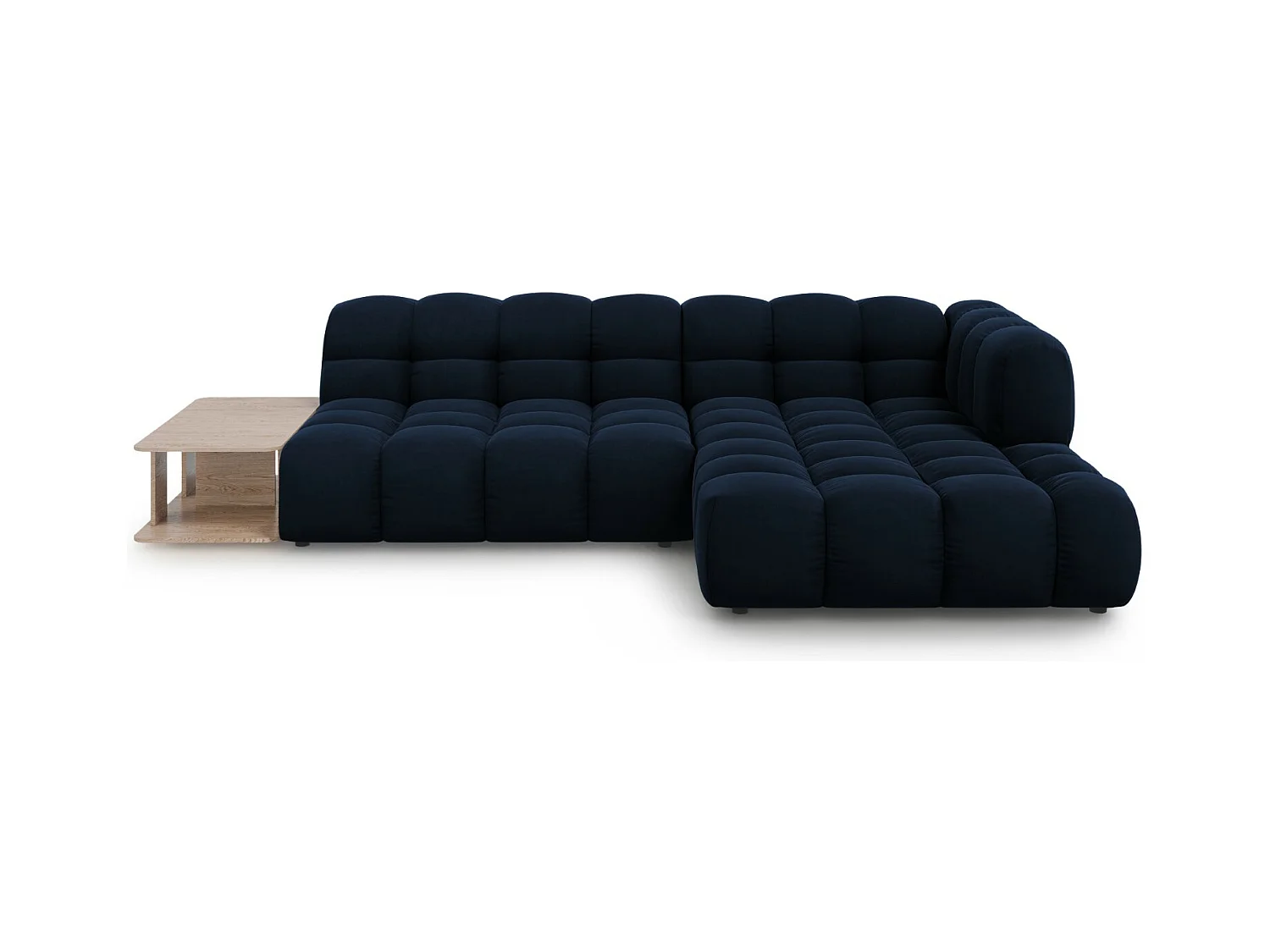 Cosmopolitan Design - Modulaire hoekbank rechts "Sky" 4 zitplaatsen, Flueel, Koningsblauw - 297x162x75cm