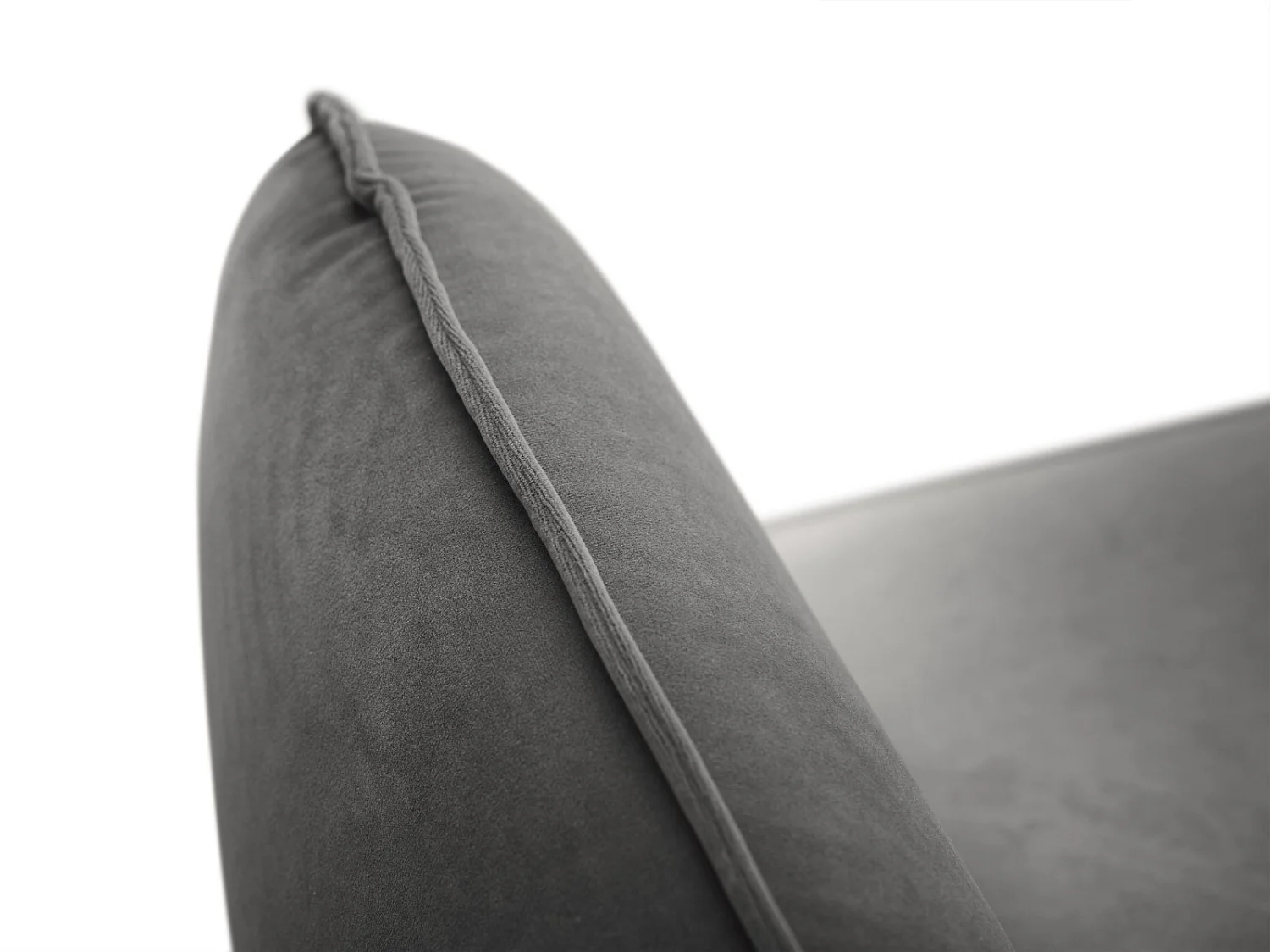 Cosmopolitan Design - Canapé d'angle gauche "Vienna" 6 places en velours gris - 275x185x95cm