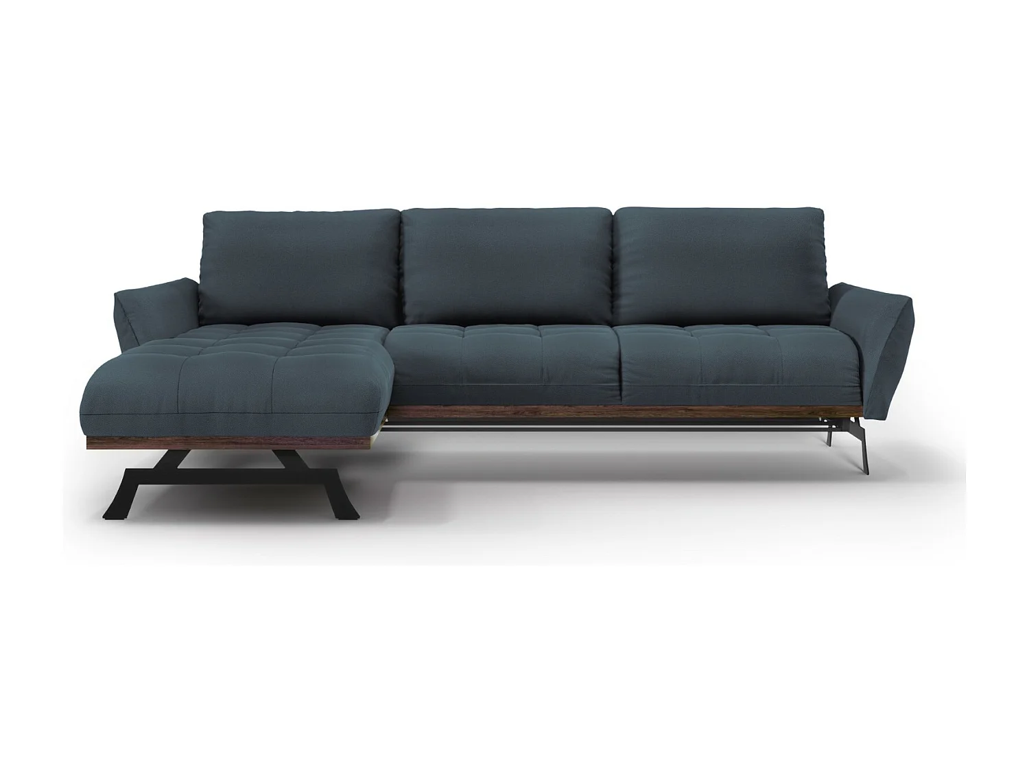 CXL by Christian Lacroix - Narożnik lewy panoramiczny, "Olivier" 4 miejsca tkanina strukturalna, niebieski - 264x171x87cm