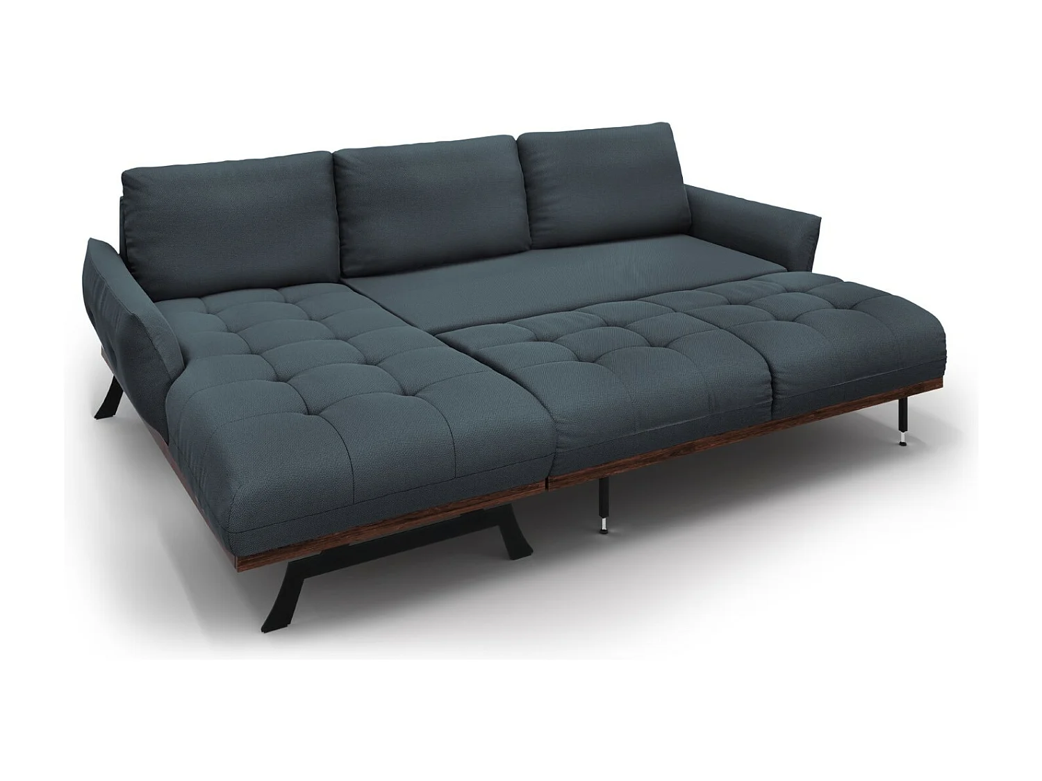 CXL by Christian Lacroix - Narożnik lewy panoramiczny, "Olivier" 4 miejsca tkanina strukturalna, niebieski - 264x171x87cm