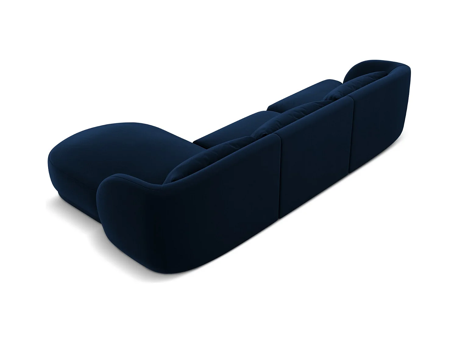 Cosmopolitan Design - Canapé d'angle droit "Tulum" 4 places en velours bleu roi - 255x156x70cm