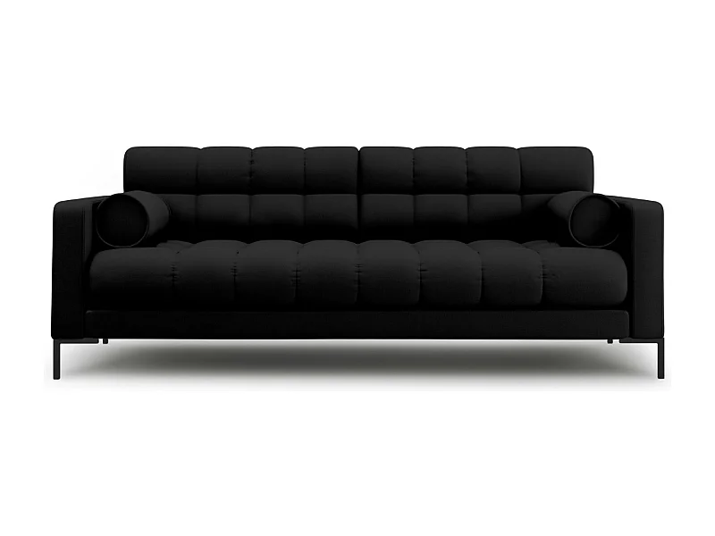 Cosmopolitan Design - Canapé "Bali" 4 places en tissu structurel noir - 217x92x75cm