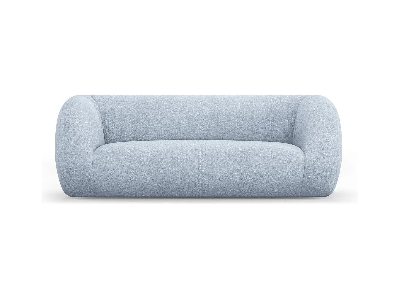 Cosmopolitan Design - Canapé "Essen" 2 places en bouclé bleu clair - 210x95x86cm