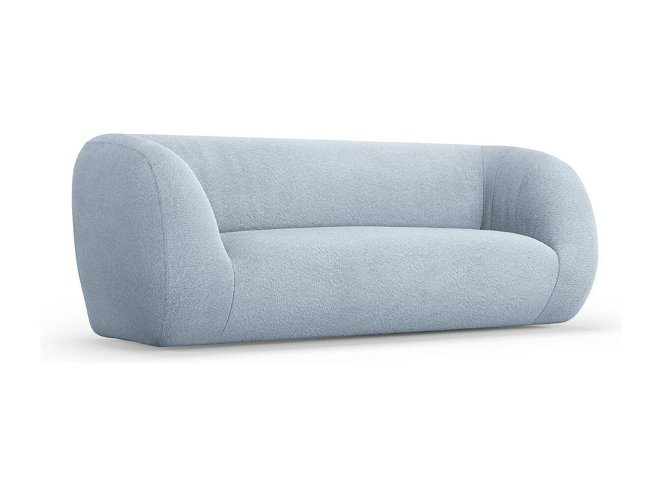 Cosmopolitan Design - Canapé "Essen" 2 places en bouclé bleu clair - 210x95x86cm