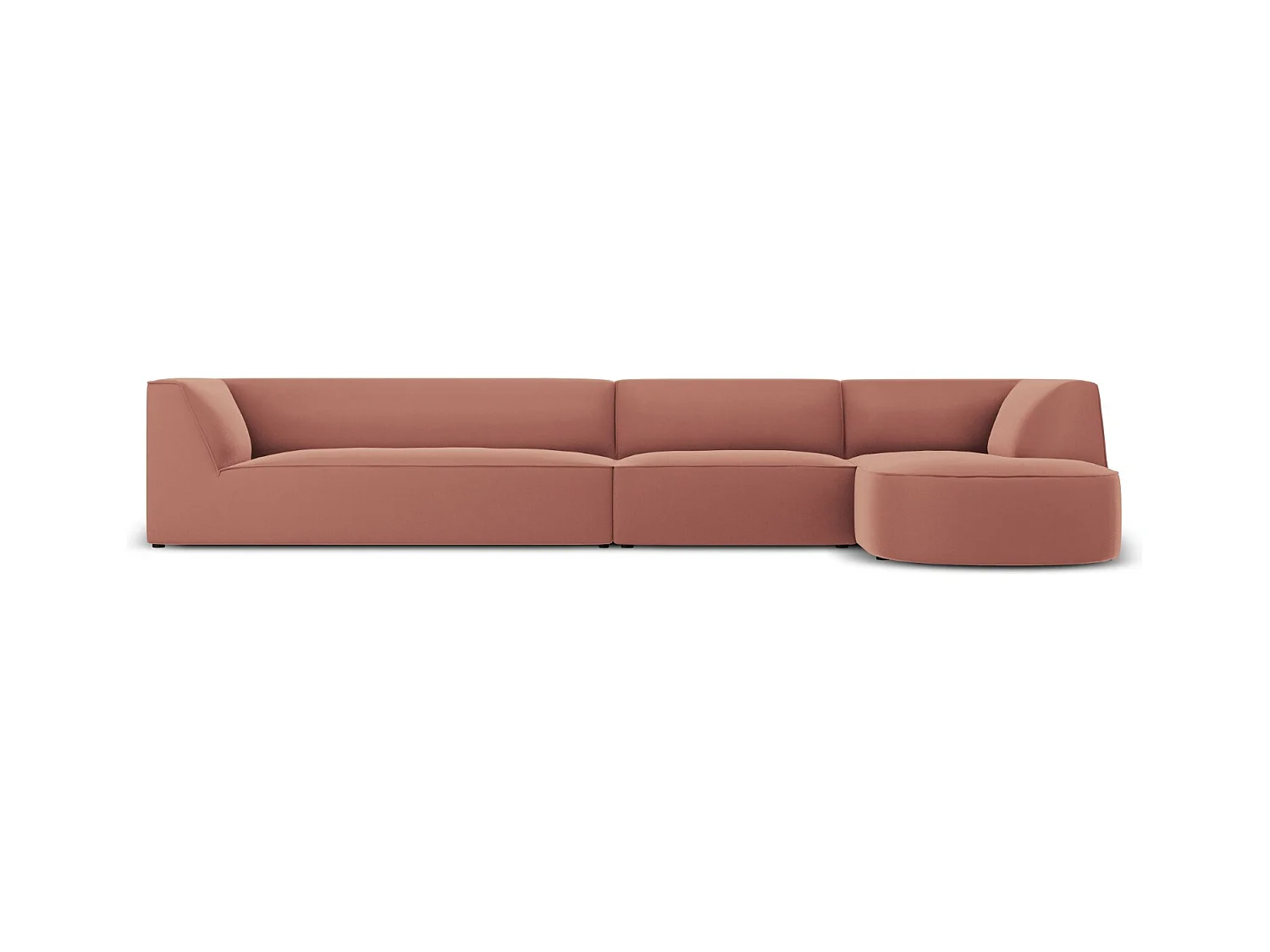 CXL by Christian Lacroix - Rechter hoekbank "Charles" 5 zitplaatsen, Flueel, Roze - 366x180x69cm