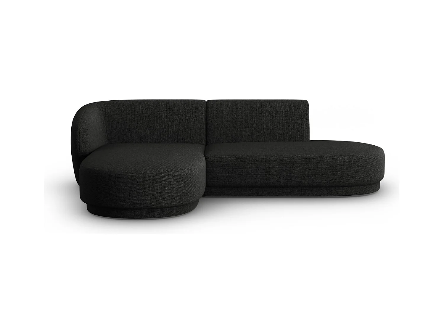 CXL by Christian Lacroix - Modulaire hoekbank links "Lionel" 4 zitplaatsen, Chenille, Zwarte melange - 233x155x74cm