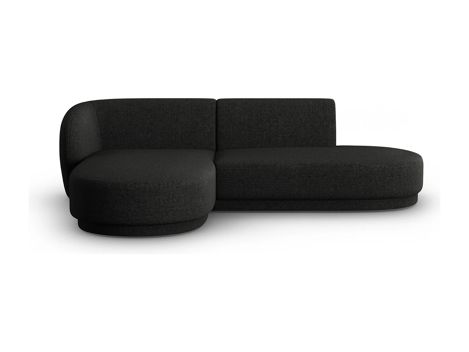 CXL by Christian Lacroix - Modulaire hoekbank links "Lionel" 4 zitplaatsen, Chenille, Zwarte melange - 233x155x74cm