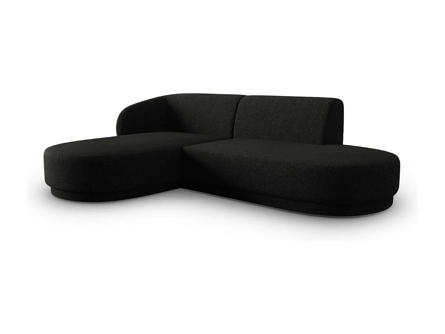 CXL by Christian Lacroix - Modulaire hoekbank links "Lionel" 4 zitplaatsen, Chenille, Zwarte melange - 233x155x74cm