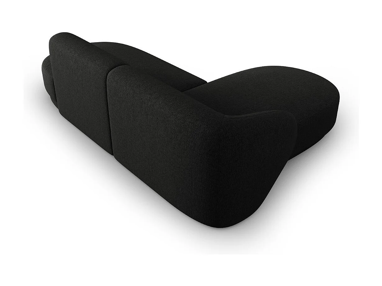 CXL by Christian Lacroix - Modulaire hoekbank links "Lionel" 4 zitplaatsen, Chenille, Zwarte melange - 233x155x74cm