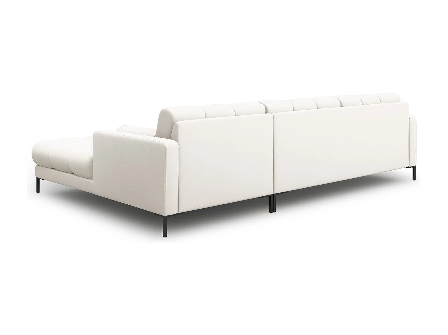 Cosmopolitan Design - Sofá de canto direito "Bali" 5 lugares em tecido estrutural bege claro - 293x185x75cm