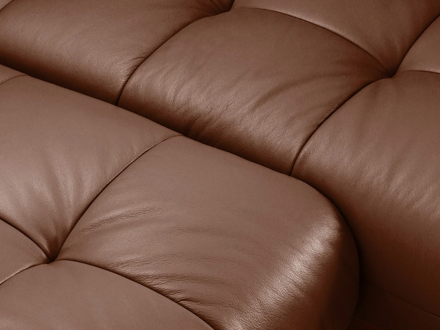 CXL by Christian Lacroix - Modulaire hoekbank rechts "Olivier" 4 zitplaatsen, Echt leer, Bruin - 264x171x87cm