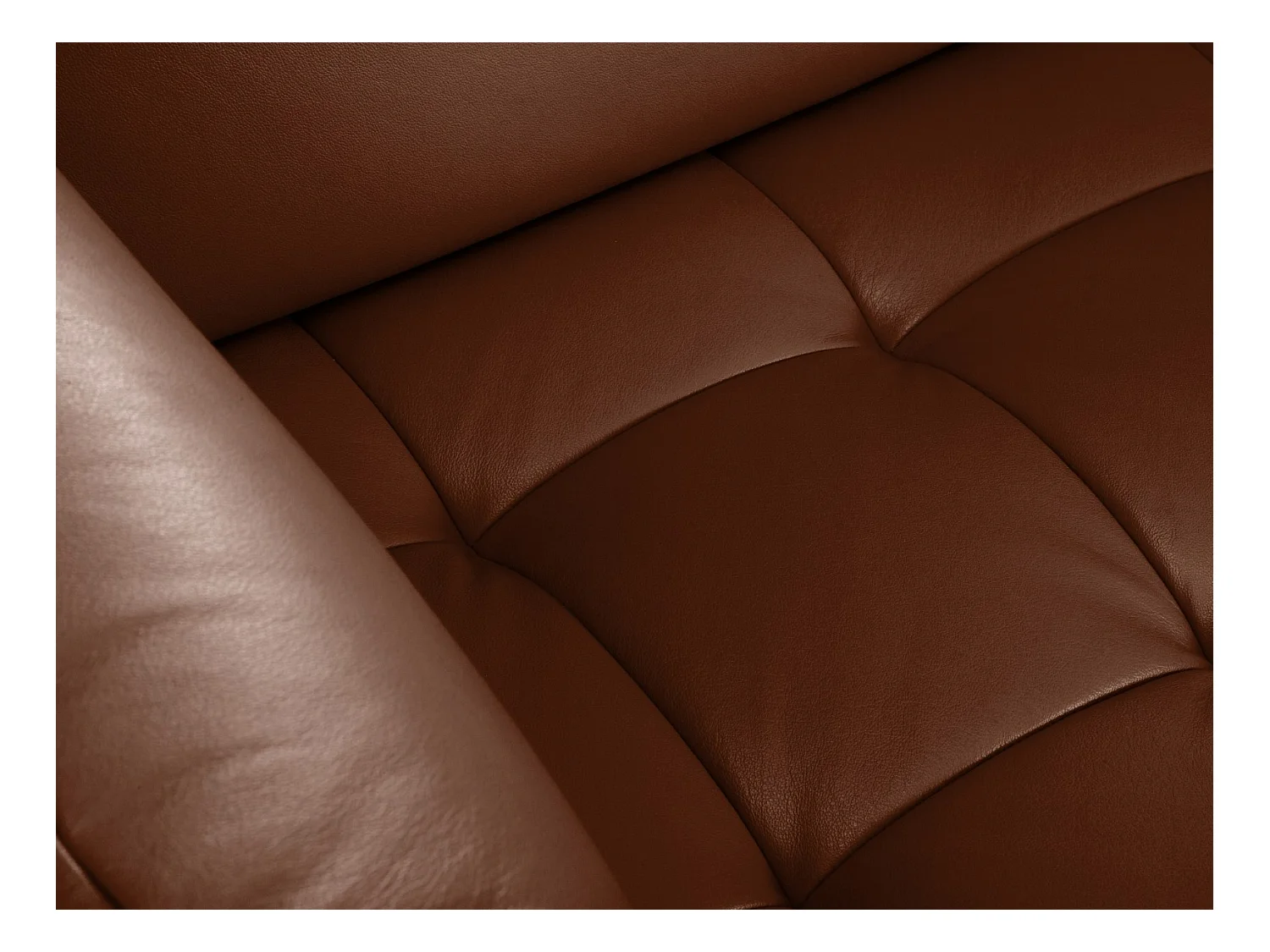 CXL by Christian Lacroix - Canapé d'angle droit modulable "Olivier" 4 places en cuir véritable marron - 264x171x87cm