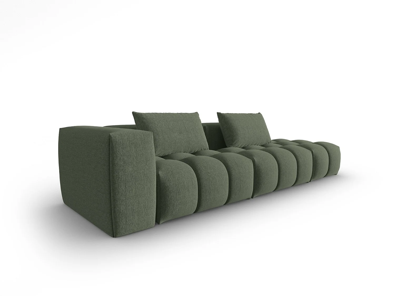 CXL by Christian Lacroix - 3-Sitzer modulares Sofa rechts "Lorella" Sitzer aus strukturiertem Stoff dunkles olivgrün - 265x85x70cm