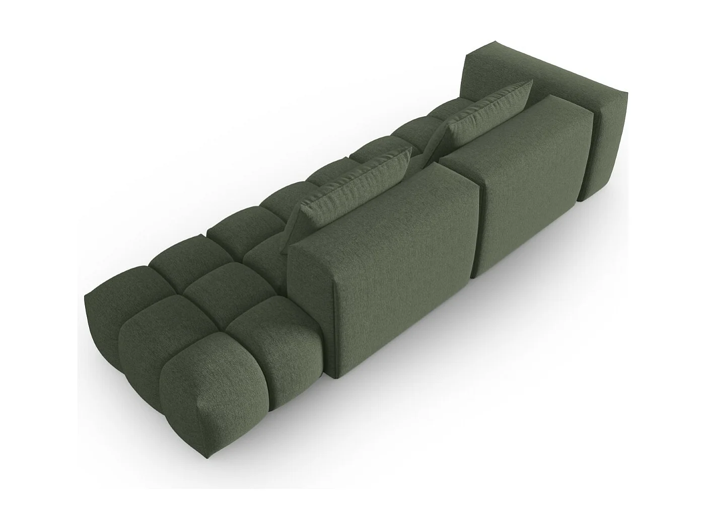 CXL by Christian Lacroix - 3-Sitzer modulares Sofa rechts "Lorella" Sitzer aus strukturiertem Stoff dunkles olivgrün - 265x85x70cm