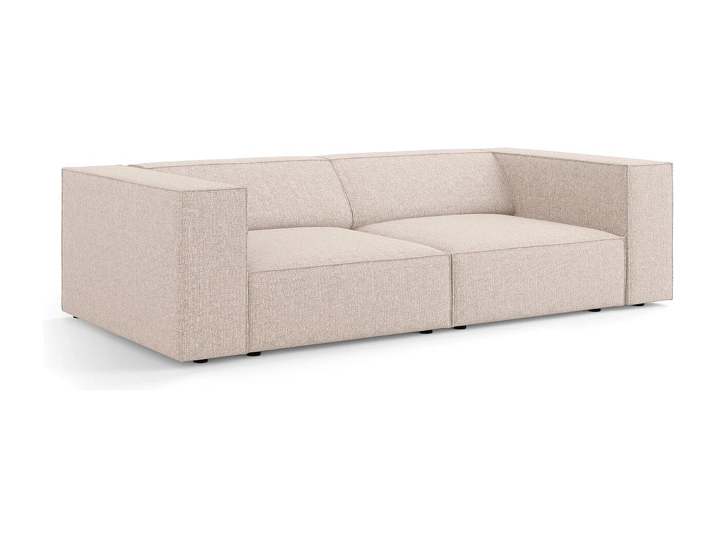 Cosmopolitan Design - Divano "Arendal" 3 posti in ciniglia beige - 204x102x70cm
