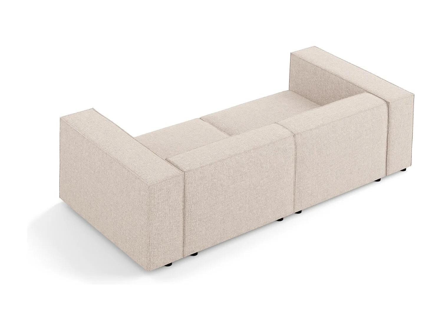 Cosmopolitan Design - Divano "Arendal" 3 posti in ciniglia beige - 204x102x70cm