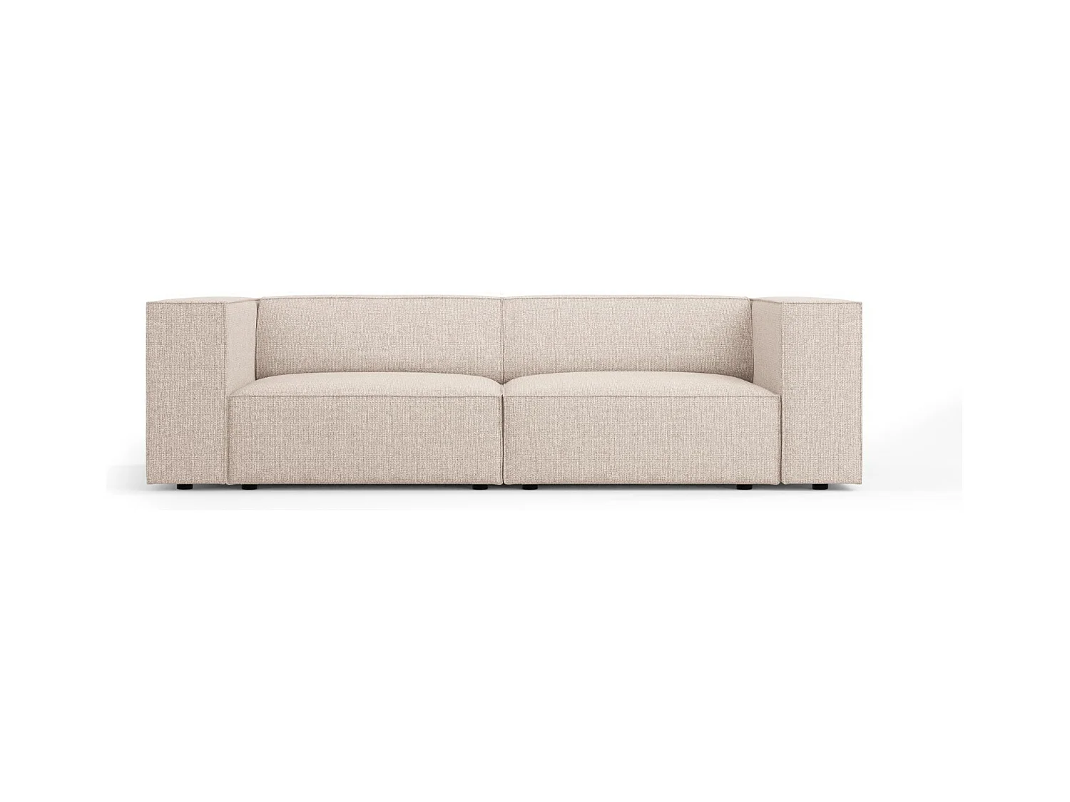 Cosmopolitan Design - Canapé "Arendal" 3 places en chenille beige - 204x102x70cm