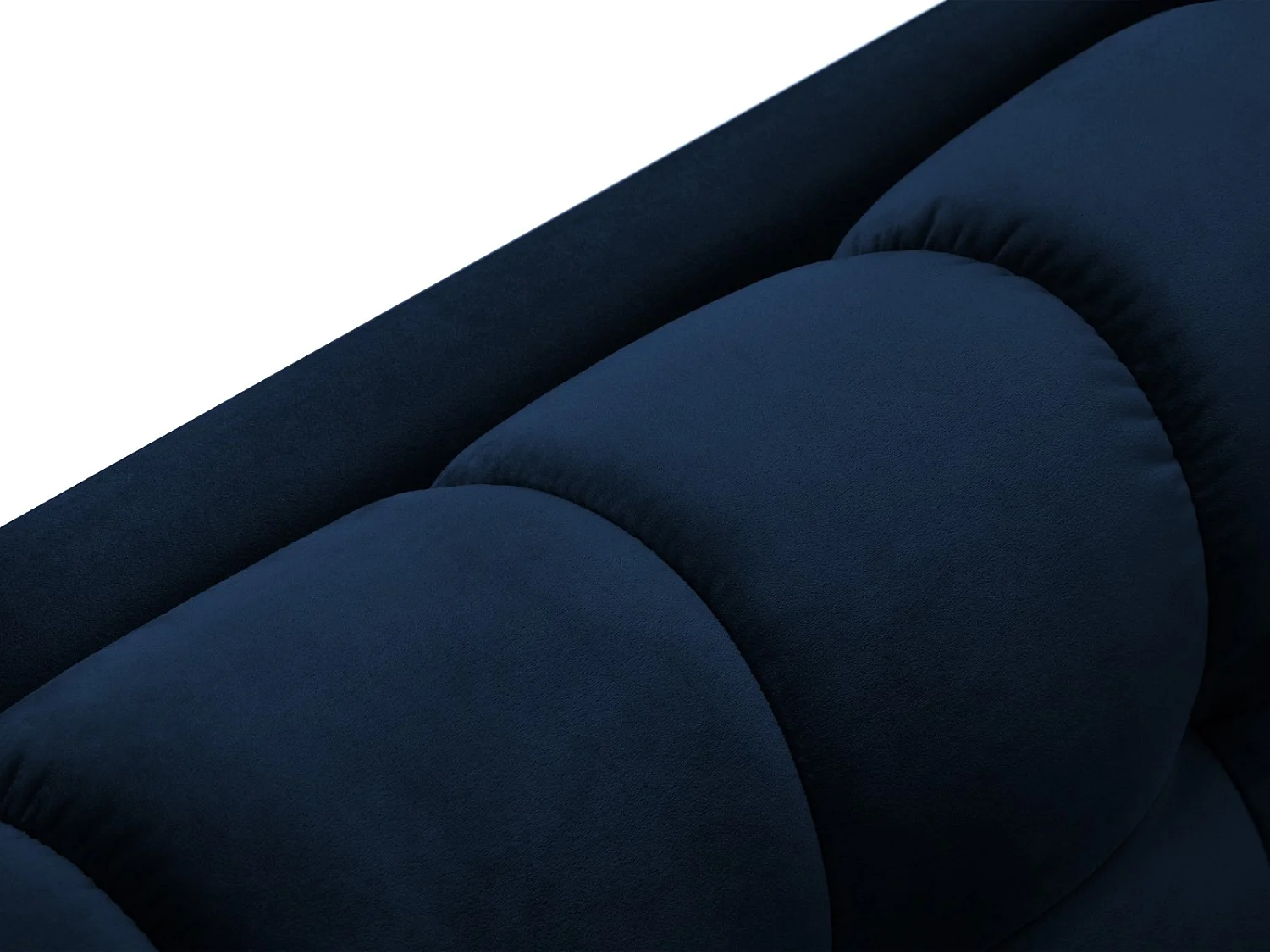 Cosmopolitan Design - Sofa panoramiczna, "Bali" 7 miejsc welur, błękit królewski - 383x185x75cm