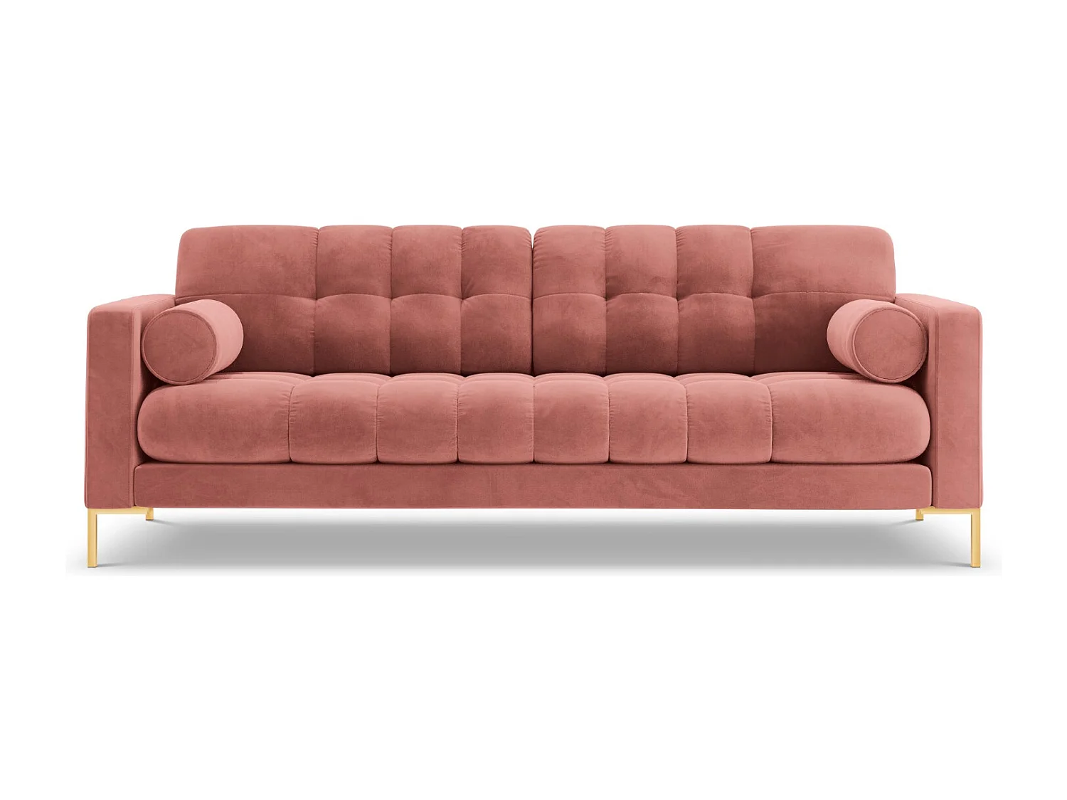 Cosmopolitan Design - 4-Sitzer Sofa "Bali" aus Samt rosa - 217x92x75cm