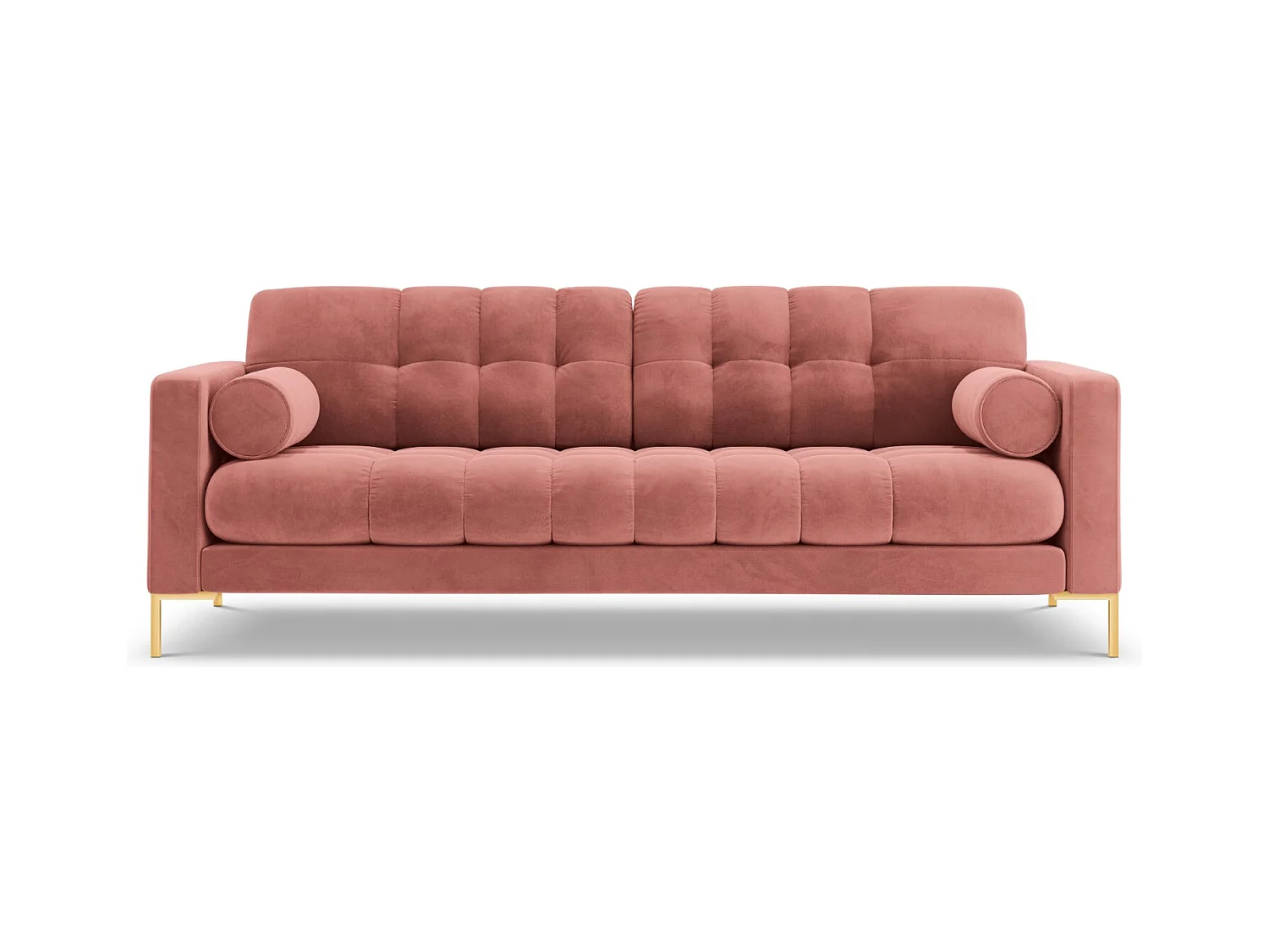 Cosmopolitan Design - Bank "Bali" 4 zitplaatsen, Flueel, Roze - 217x92x75cm