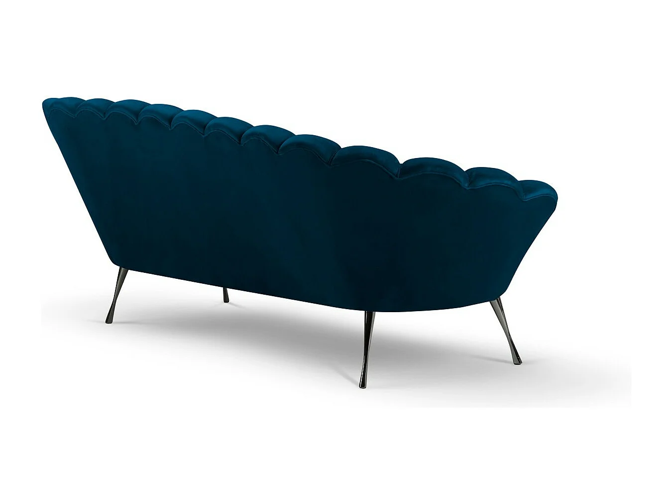 Cosmopolitan Design - Canapé "Kingston" 3 places en velours bleu marine - 224x95x85cm