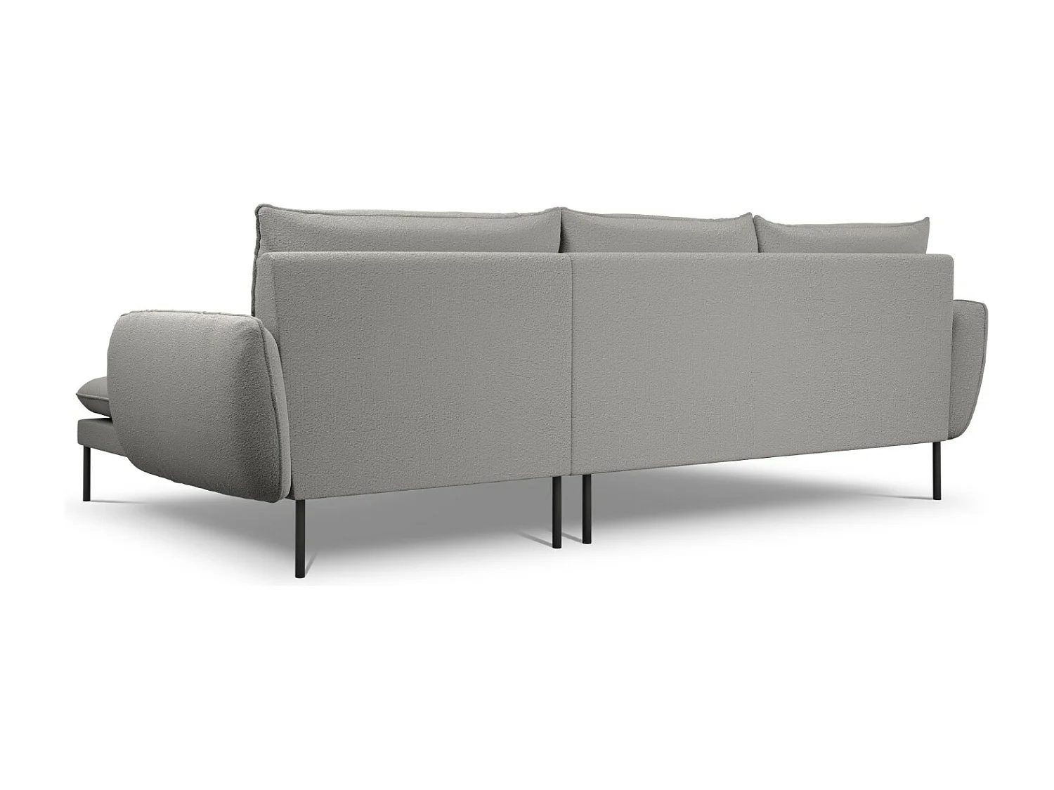 Cosmopolitan Design - Narożnik prawy, "Vienna" 5 miejsc boucle, szary - 255x170x95cm