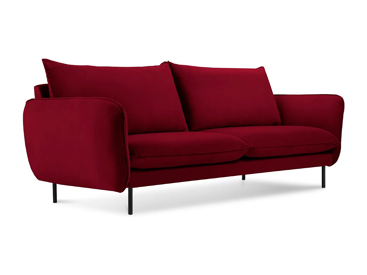 Cosmopolitan Design - Bank "Vienna" 2 zitplaatsen, Flueel, Rood - 160x92x95cm