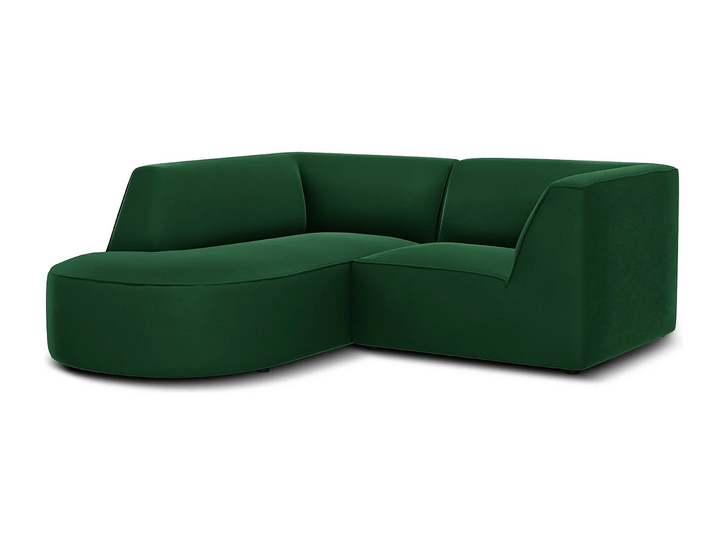 CXL by Christian Lacroix - Sofá esquinero izquierdo "Charles" 3 plazas de terciopelo verde - 186x180x69cm