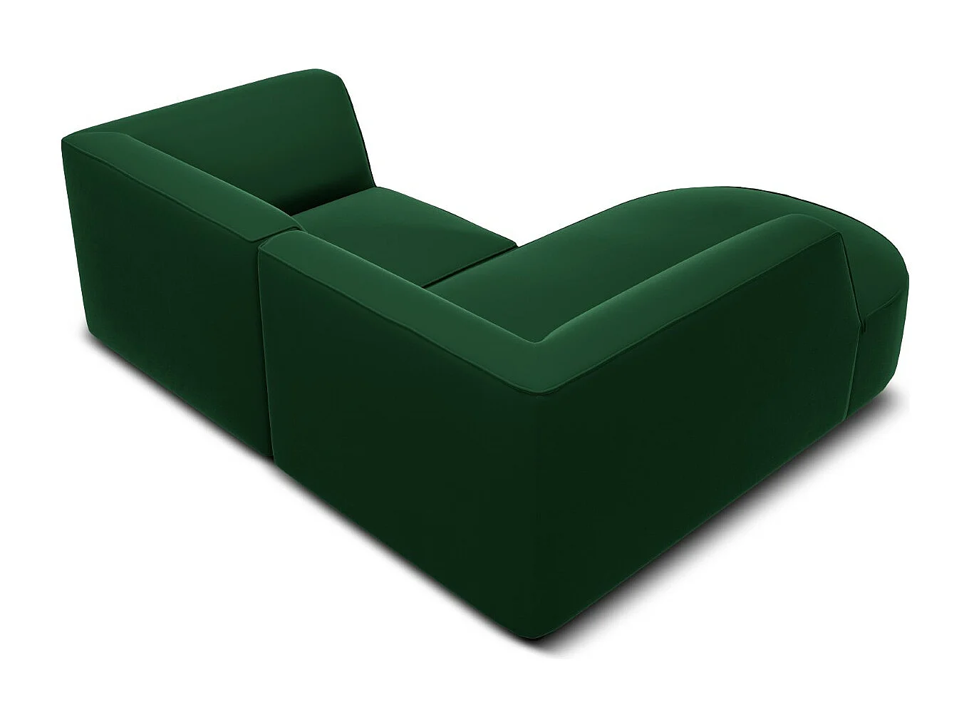 CXL by Christian Lacroix - Sofá esquinero izquierdo "Charles" 3 plazas de terciopelo verde - 186x180x69cm