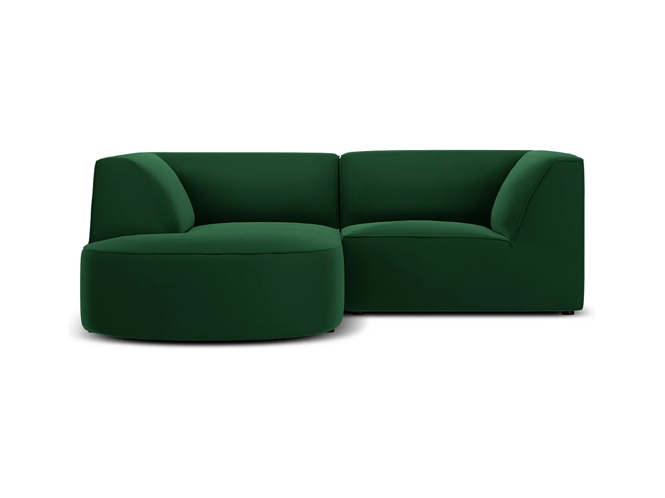 CXL by Christian Lacroix - Linker hoekbank "Charles" 3 zitplaatsen, Flueel, Groente - 186x180x69cm