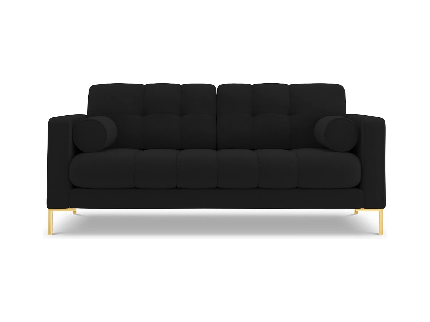 Cosmopolitan Design - Canapé "Bali" 3 places en tissu structurel noir - 177x92x75cm