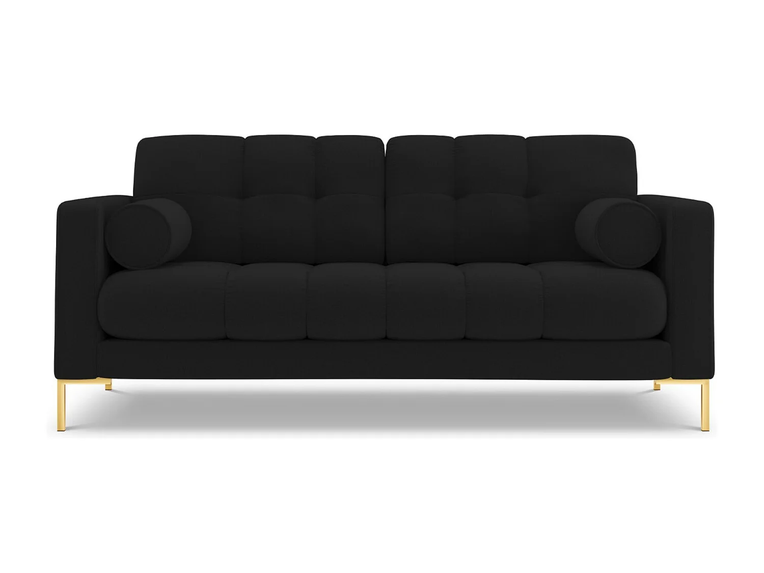 Cosmopolitan Design - Sofá "Bali" 3 lugares em tecido estrutural preto - 177x92x75cm