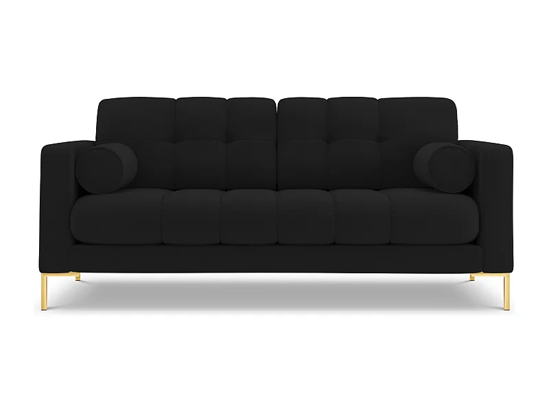 Cosmopolitan Design - Canapé "Bali" 3 places en tissu structurel noir - 177x92x75cm