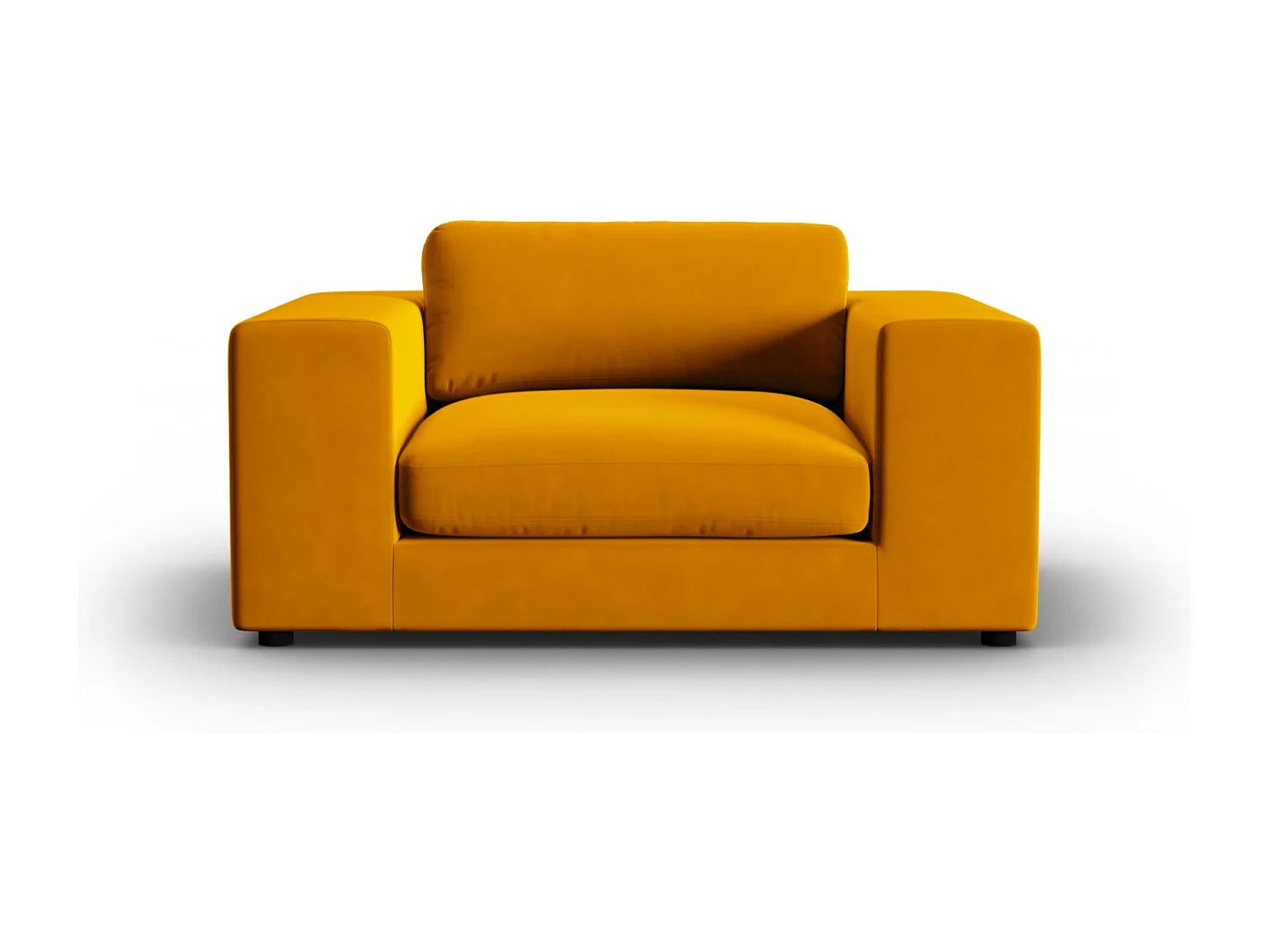 CXL by Christian Lacroix - Sofá "Tendance" 1,5 lugares em veludo dourado - 156x122x72cm