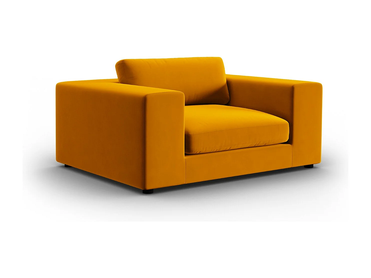 CXL by Christian Lacroix - Sofá "Tendance" 1,5 lugares em veludo dourado - 156x122x72cm