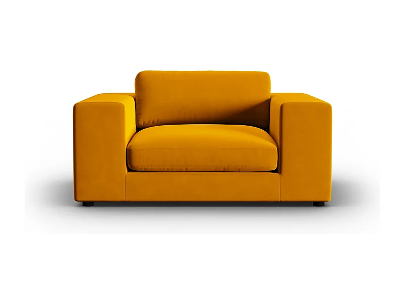 CXL by Christian Lacroix - Sofá "Tendance" 1,5 lugares em veludo dourado - 156x122x72cm