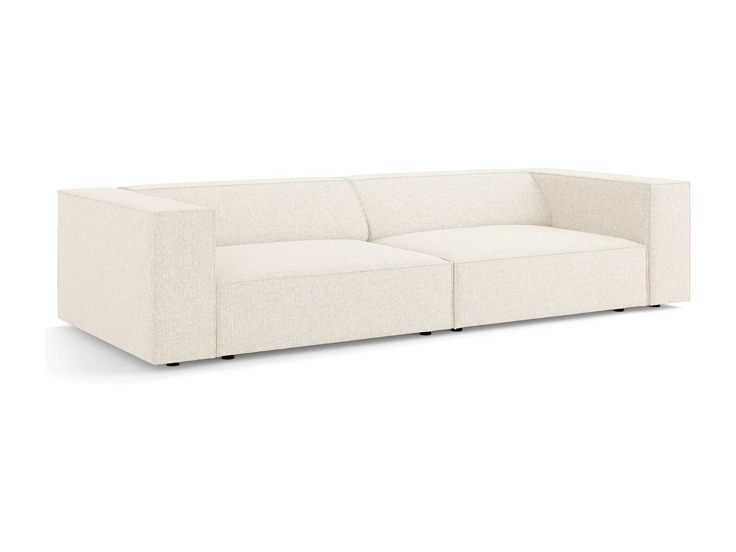 Cosmopolitan Design - Sofa, "Arendal" 4 miejsca szenil, beż jasny - 244x102x70cm