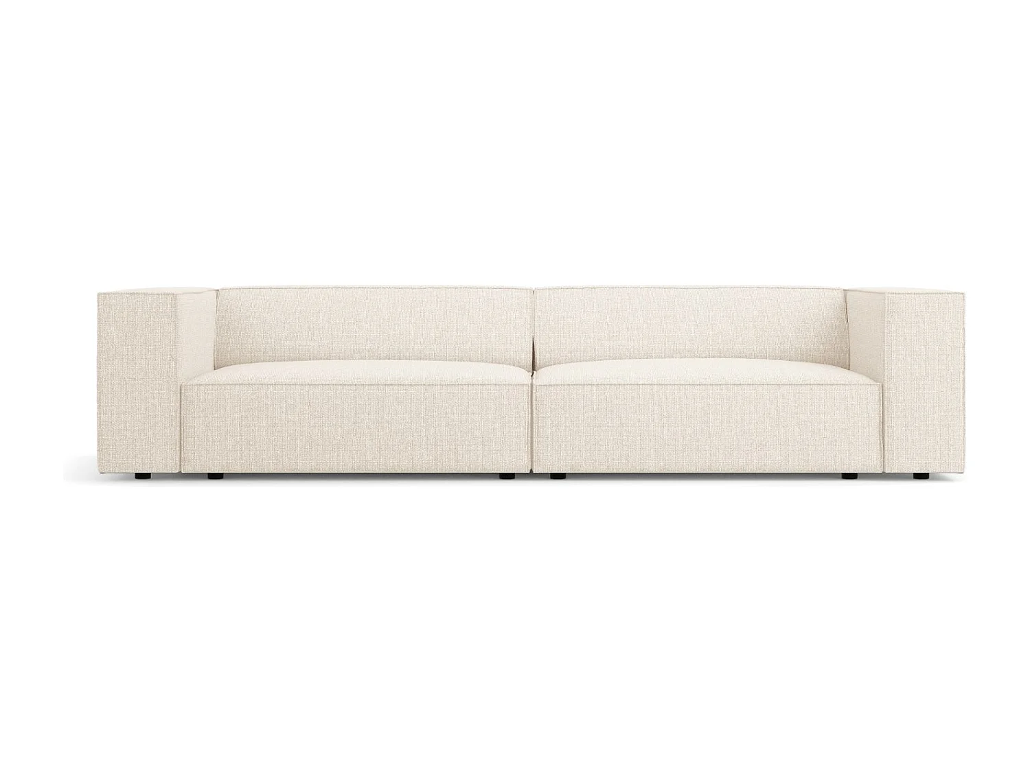 Cosmopolitan Design - Sofa, "Arendal" 4 miejsca szenil, beż jasny - 244x102x70cm