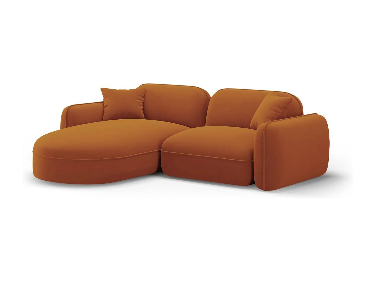 CXL by Christian Lacroix - Divano angolare modulare sinistro "Lucien" 3 posti in velluto terracotta - 230x165x70cm