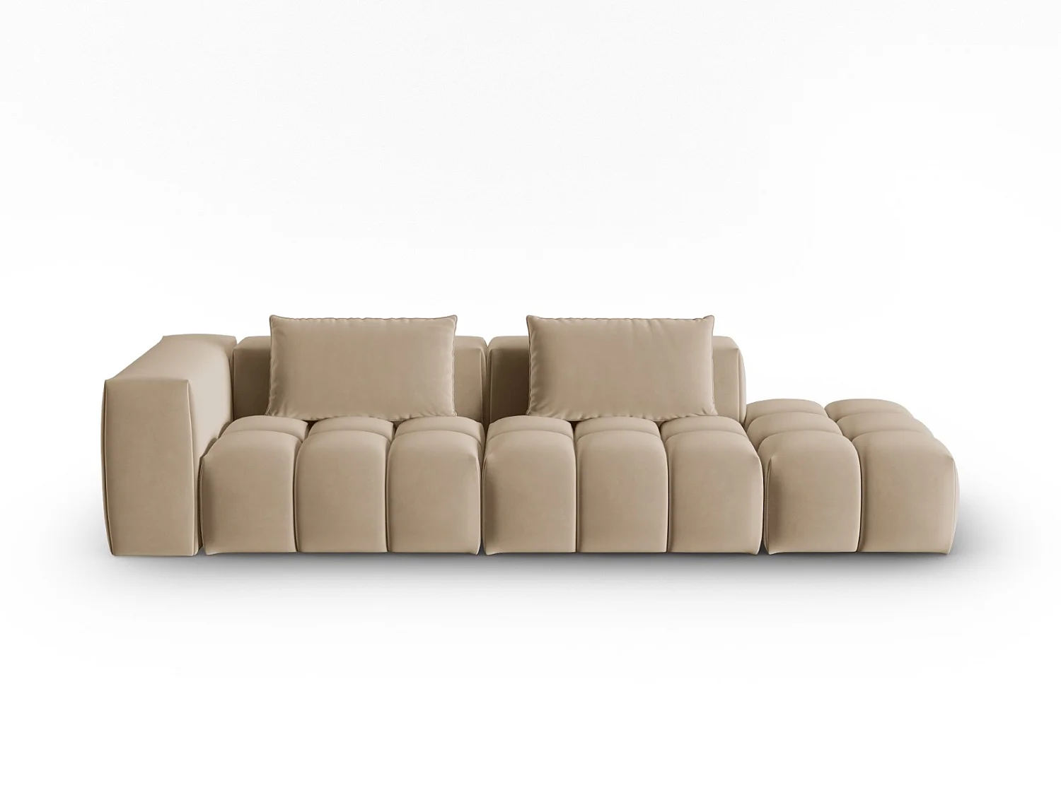 CXL by Christian Lacroix - 3-Sitzer modulares Sofa rechts "Lorella" Sitzer aus Samt sand - 265x85x70cm