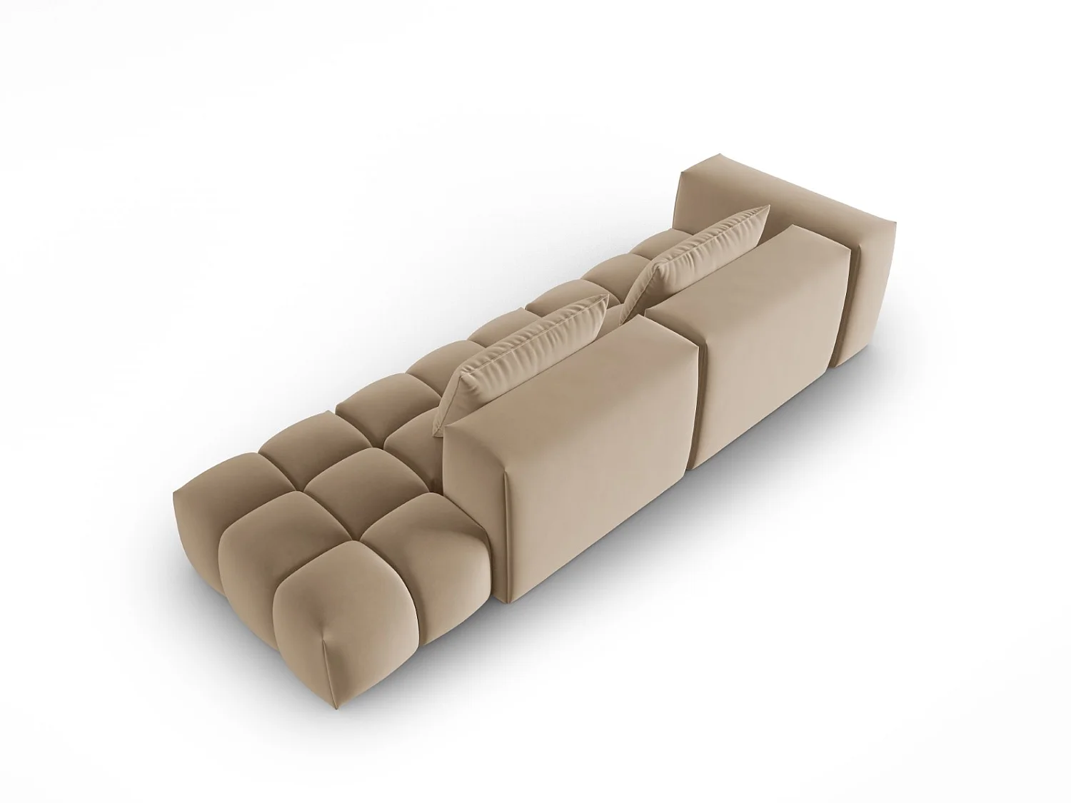 CXL by Christian Lacroix - 3-Sitzer modulares Sofa rechts "Lorella" Sitzer aus Samt sand - 265x85x70cm