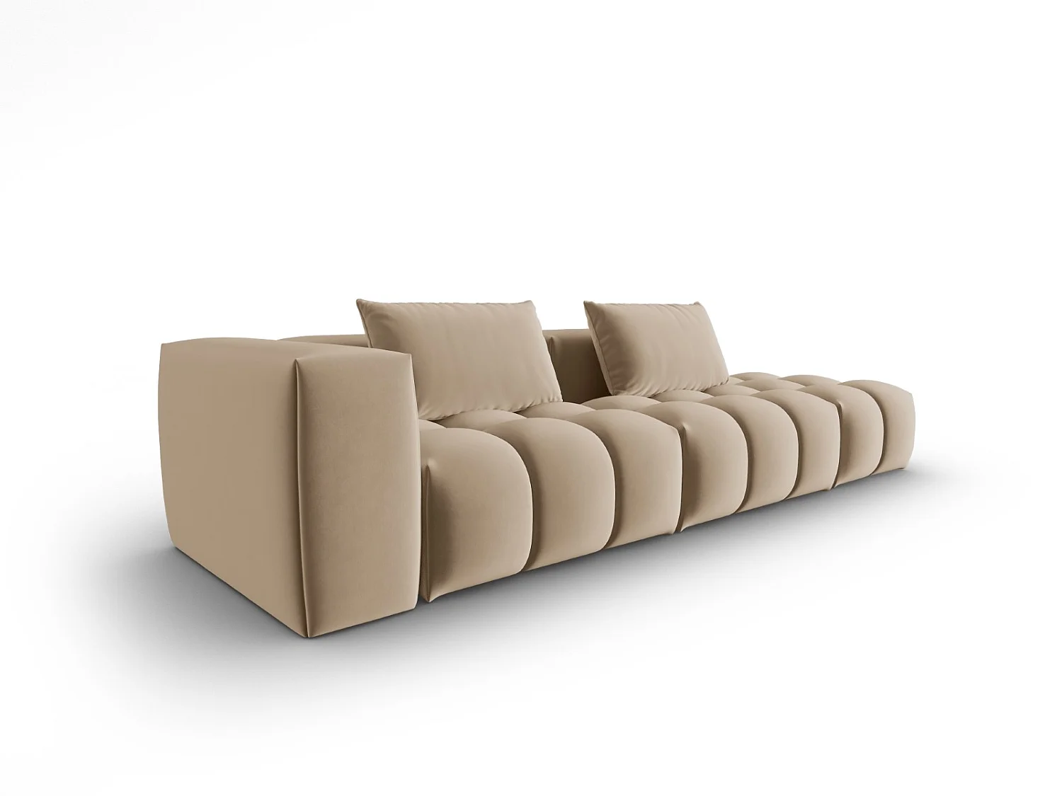 CXL by Christian Lacroix - Sofá modular direito "Lorella" 3 lugares em veludo areia - 265x85x70cm