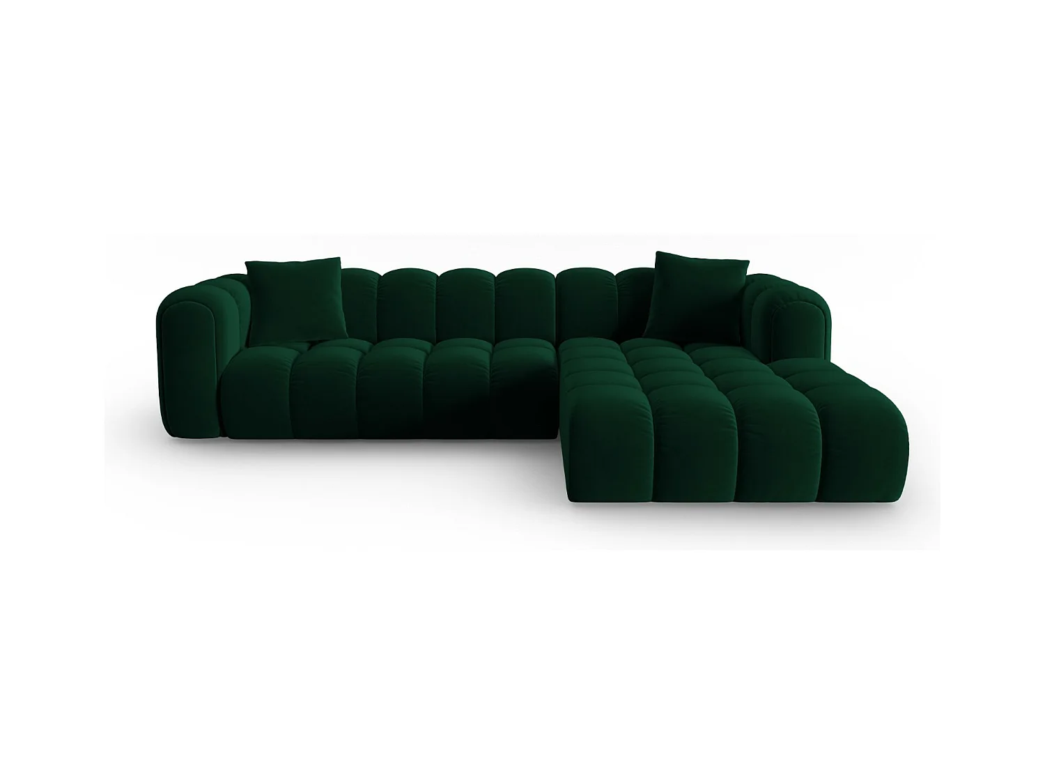 CXL by Christian Lacroix - Modulaire hoekbank rechts "Clotilde" 4 zitplaatsen, Flueel, Flessengroen - 306x190x70cm
