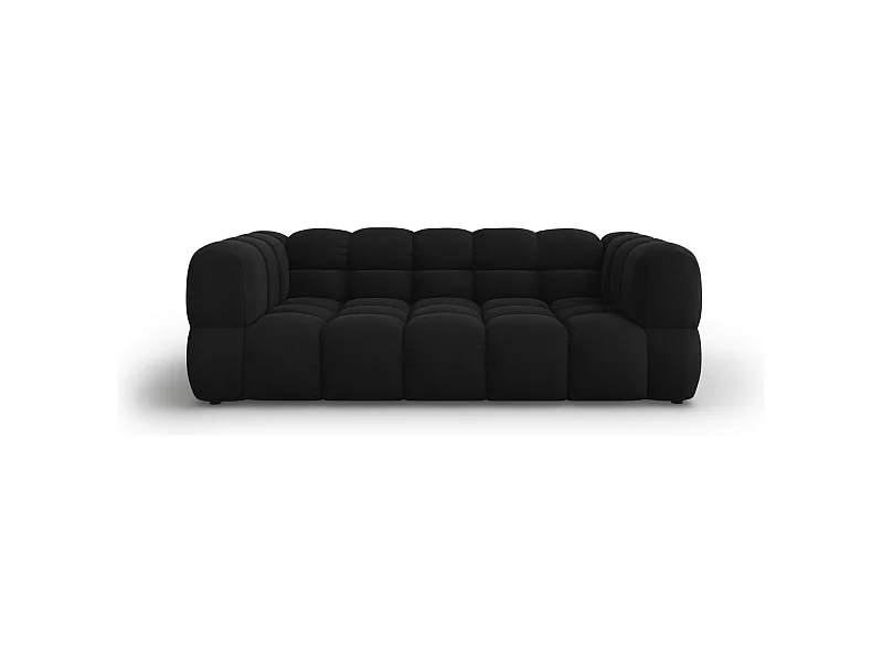 Cosmopolitan Design - 3-Sitzer Sofa "Sky" aus Samt schwarz - 214x102x75cm